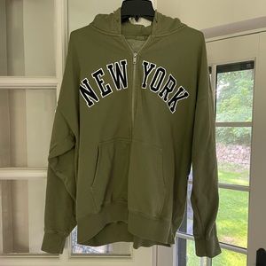 John Galt Green New York Zip Hoodie